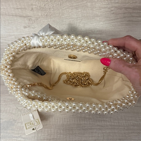 Urban Expressions Pearl-Embellished Tan Tote - Picture 3 of 7